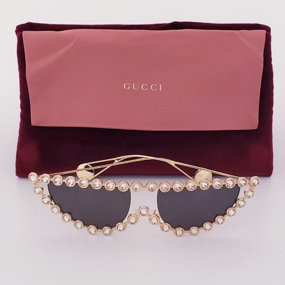 GUCCI HOLLYWOOD FOREVER GG0364S 004 GOLD WITH PEARL - Picture 17 of 17